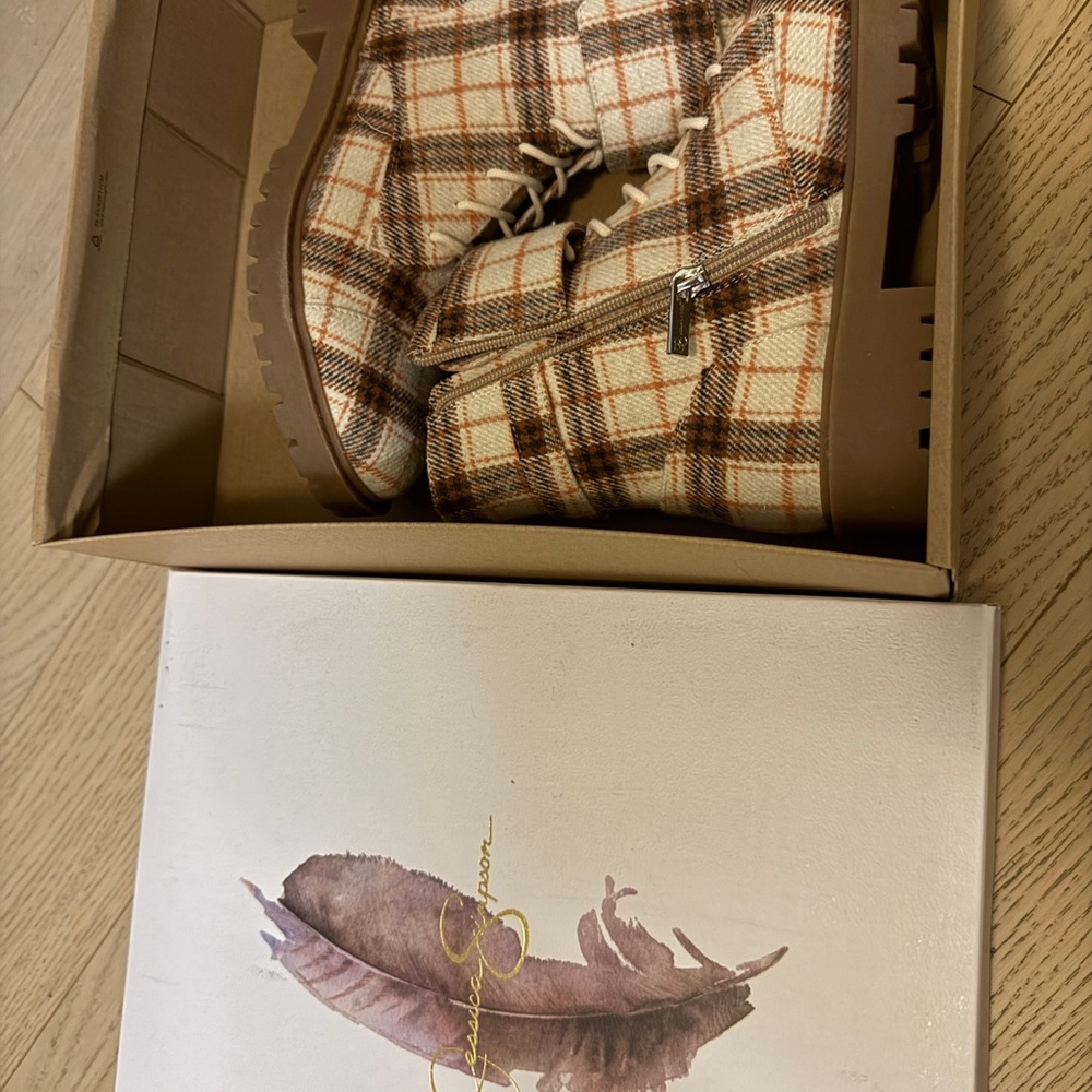 Size 8 Jessica Simpson Checked Pattern Boots - image 2